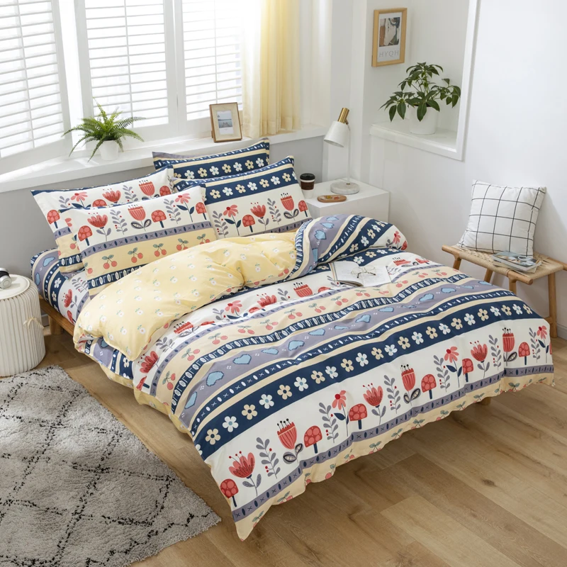 Набор постельного белья из 100% хлопка для детей/взрослых с принтом в виде листьев