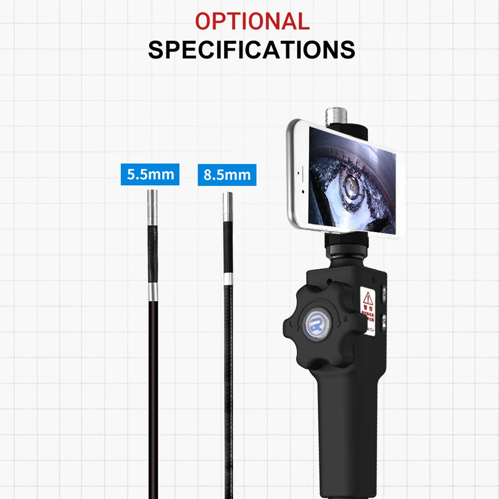 Рулевой эндоскоп фотосъемка Видеозапись с трубкой 1 м Snakelike объектив 5 5/8 мм