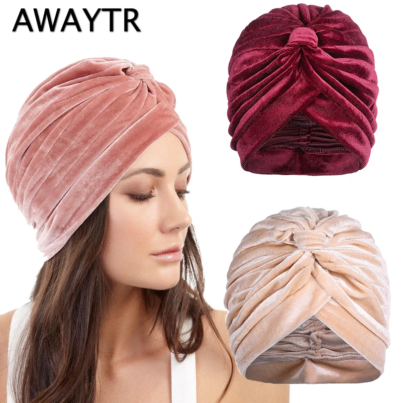 Женская бархатная повязка на голову AWAYTR модная неоновая двойная стрейчевая