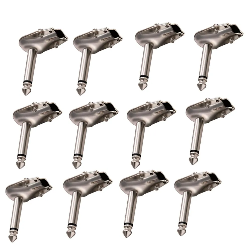 

12PCS Right Angle 6.35 Mm 1/4 Inch Mono Jack Plugs For Guitar Audio Cable Musical Instruments Guitars Accessories Parts