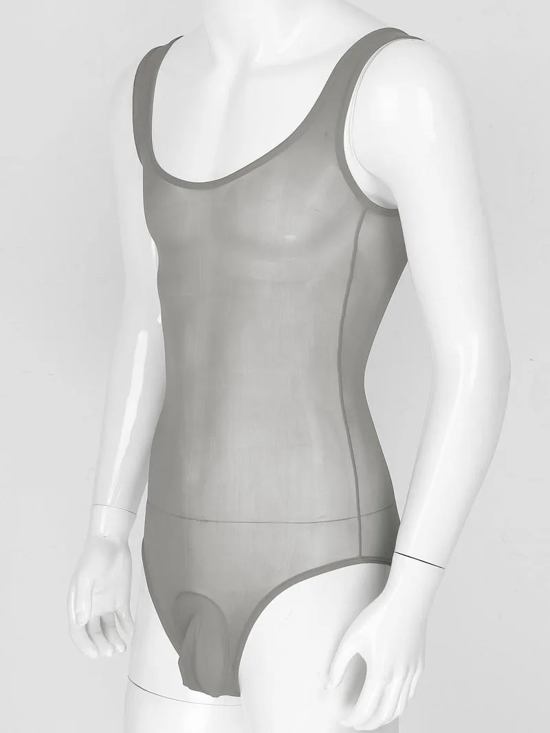 

Men Sexy Oil Shiny Bulge Pouch Thong Leotard Jumpsuit Sissy Lingerie Underwear Cross Dressing Costume