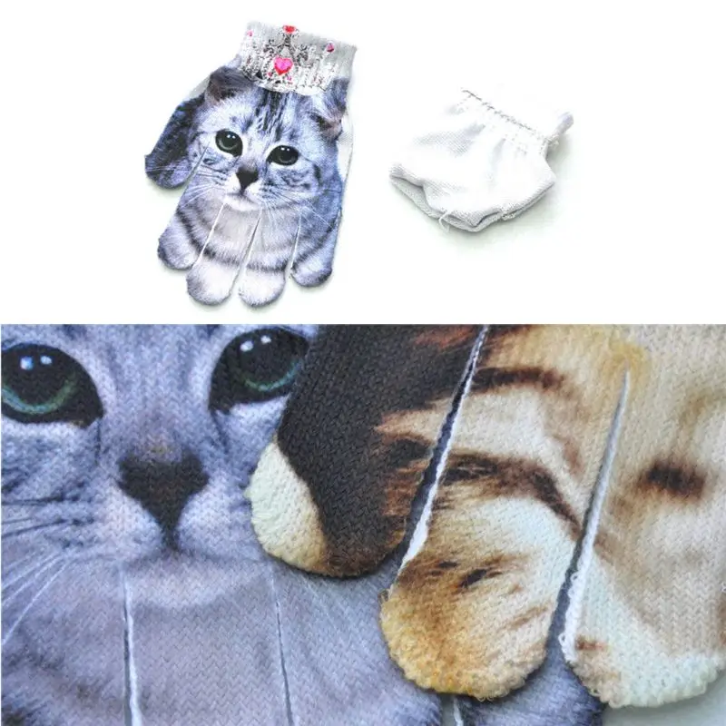 Детские перчатки с принтом 3D Мультяшные животные детские варежки широкими