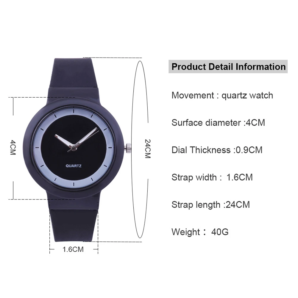 

Women's Simple Girls Students Quartz Analog Jelly Wrist Watch Silicone Band Round Dial Fashionable Ladies Quartz Watch