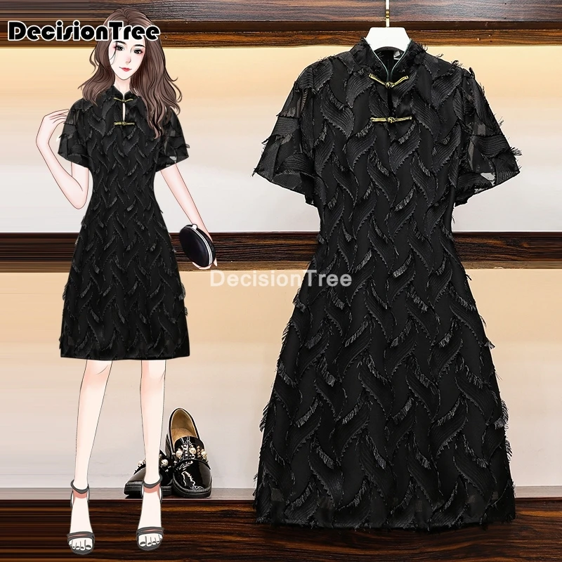 

2022 chinese dress vintage qipao elegant women cheongsam mandarin collar sexy short chinese dress vestidos