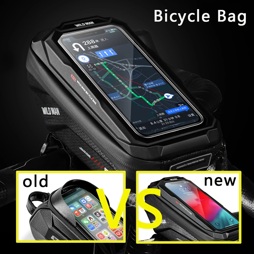 wild man bike bag front frame bag touchscreen waterproof bicycle bag 6 7in phone case mtb bike handlebar pack bike accessories free global shipping