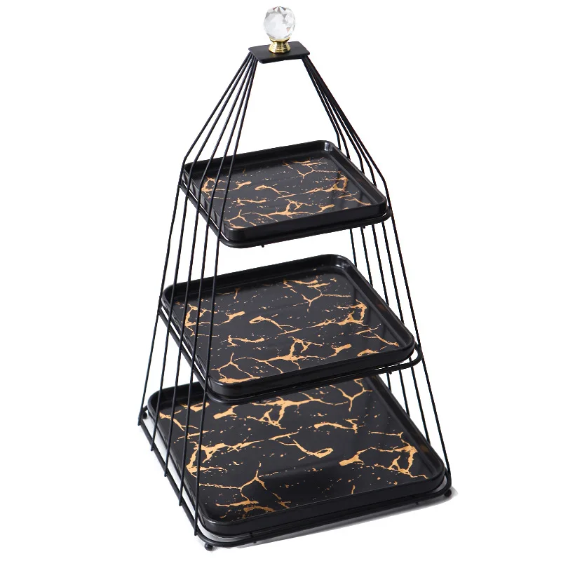 

Cake Stand European Double Layer Dried Fruit Fruit Plate Dessert Stand Creative Dessert Wedding Display Stand