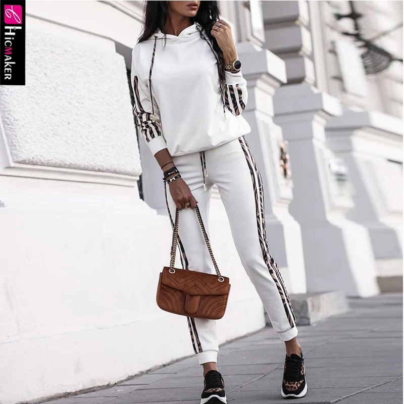 Женский спортивный костюм в полоску дизайнерский топ с капюшоном и повседневные