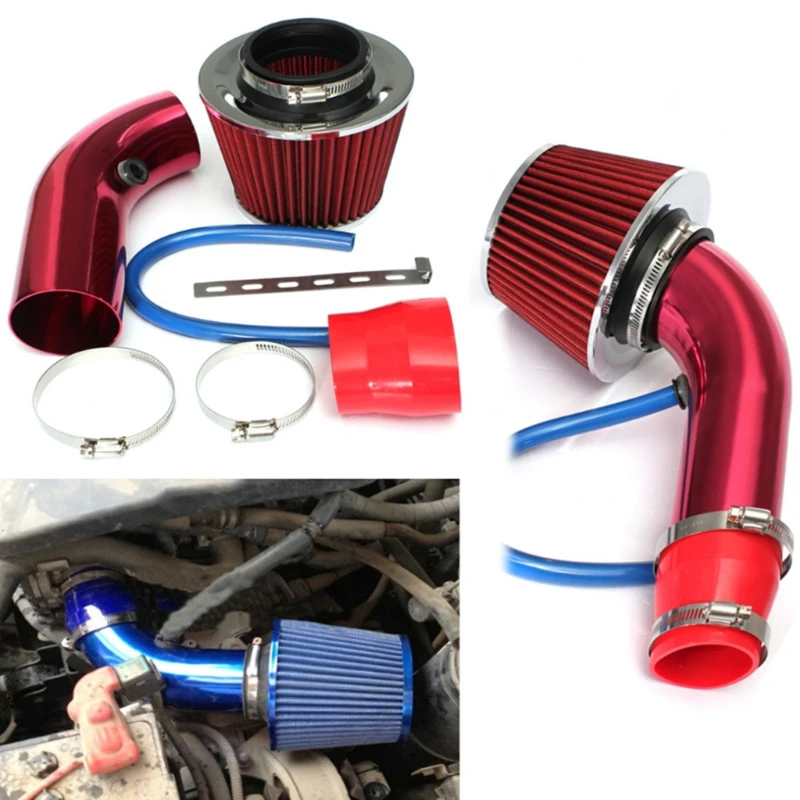 

A Set Universal Air Intake Filter Kit Car Automobile Racing Air Intake Filter Induction Flow Hose Pipe System