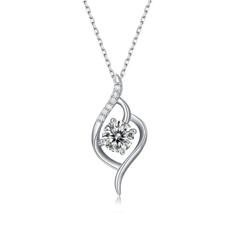 

2021S925 Sterling silver Mossan diamond necklace women's minimalist net red collarbone chain Mossan diamond pendant seven night