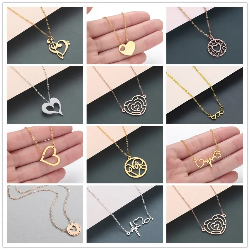 Чандлер нержавеющая сталь стетоскоп сердцебиение ожерелье для женщин Любовь