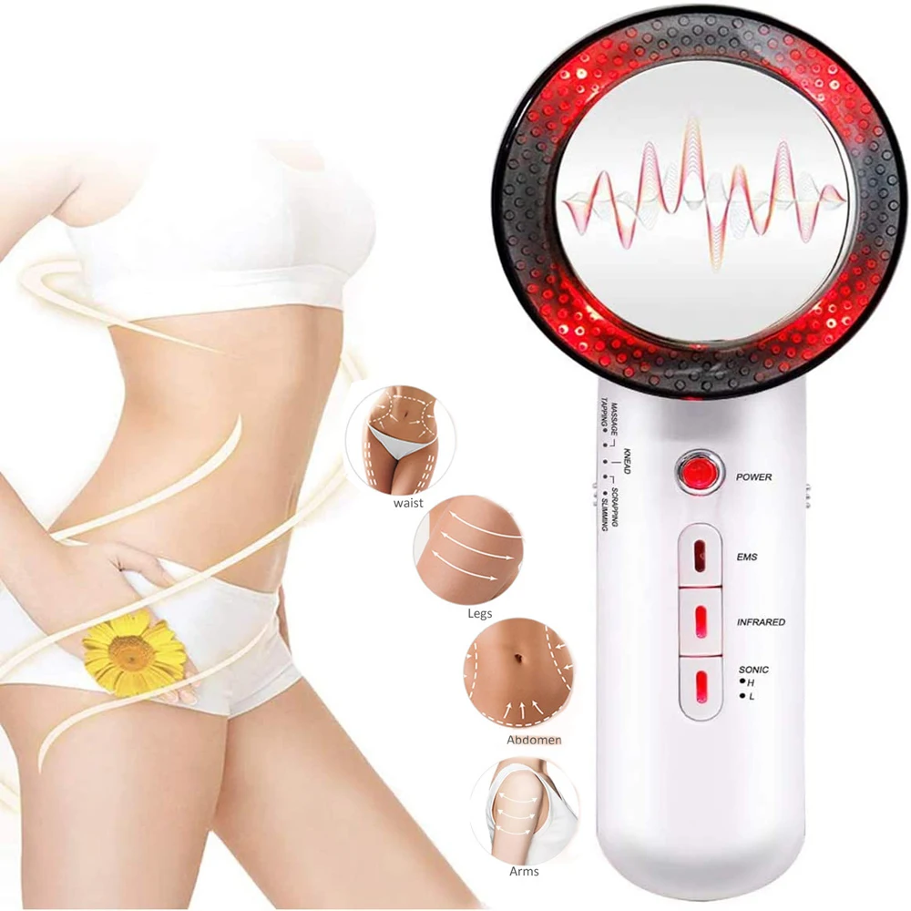 

Ultrasonic 3 In 1 EMS Body Massager Infrared Fat Burning Removal Cavitation Face Lift Skin Care Therapy Beauty Slimming Machine
