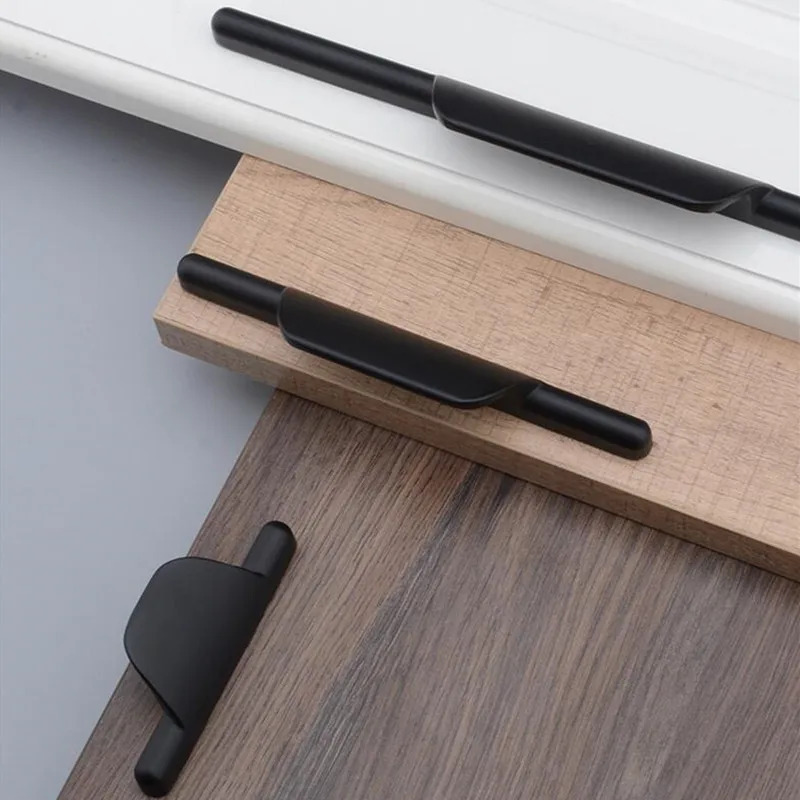 KK и FING 3 Размеры Матовый Черный Ручки цинковый сплав Современный Кухня дверная