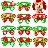 50pcs pet dog grooming product christmas party holiday puppy dog cat bow tie adjustable dog collar bow tie for small middle dog
