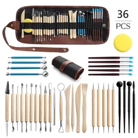pottery tools 36pcs storage bag can tied around waist pottery carving knife dot painting tools artistic cutters clay tools