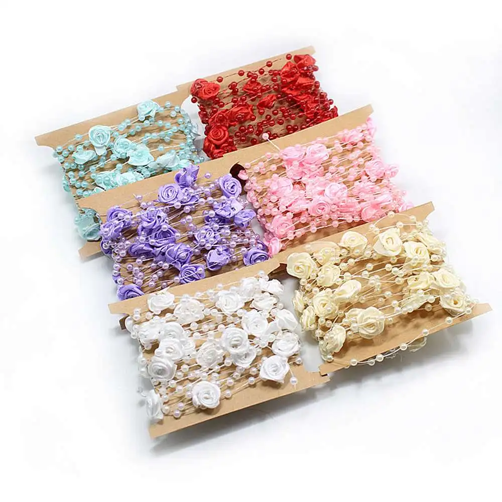 

4* Fishing Line Pearls Beads Chain Garland Flower String for Wedding Party