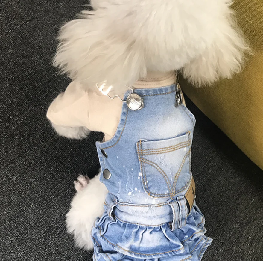 

Autumn Winter Dress for Dog Pets Dog Clothes Chihuahua Wedding Dress Skirt Puppy Clothing Dresses for Dogs Jean Pet Clothes