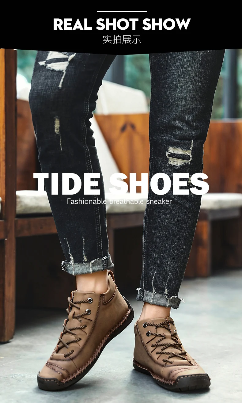 Plus Size Winter Men Shoes Casual Split Leather Shoes Men Loafers Super Comfort Snow Shoes Men Flats Hot Sale Moccasins Shoes