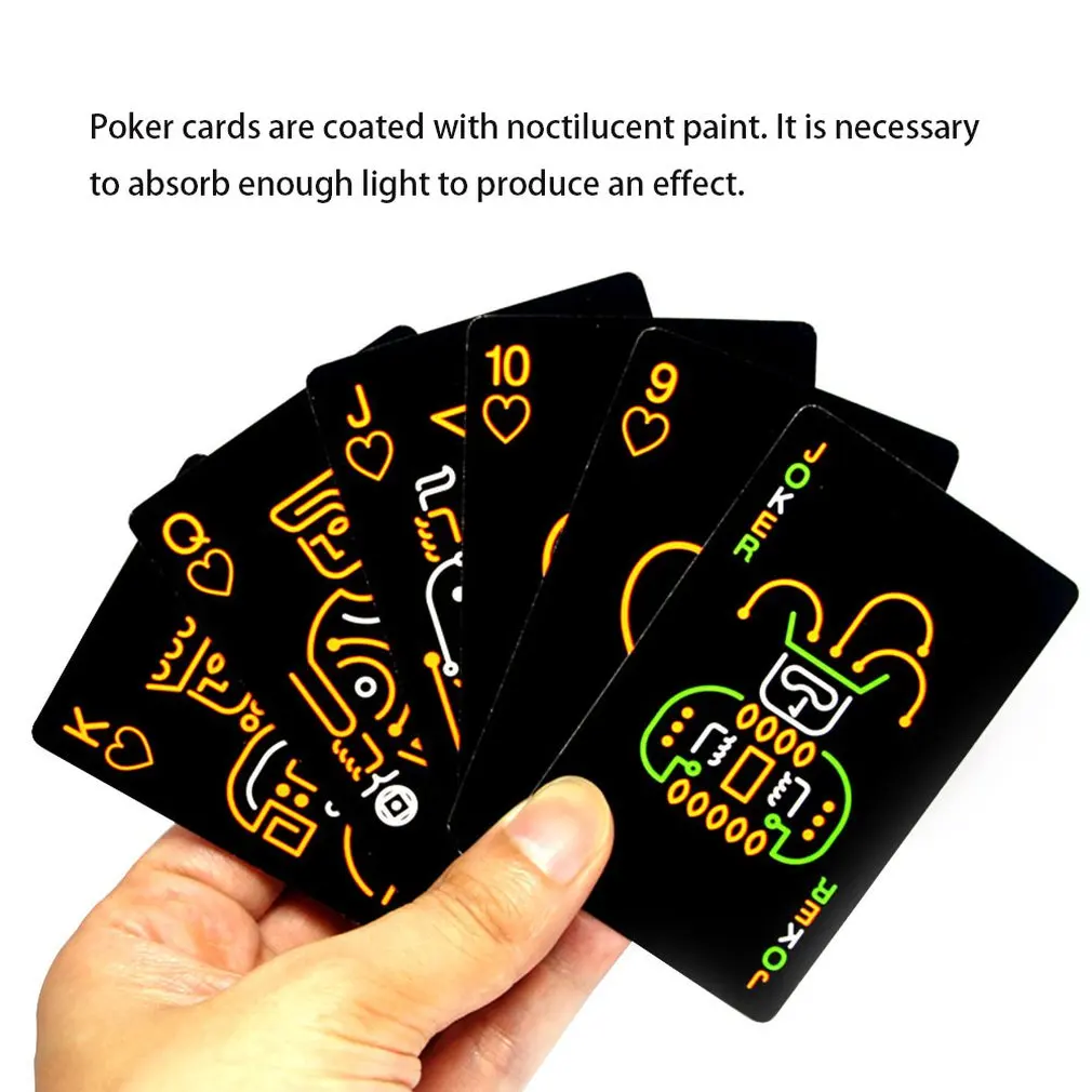 Темсветильник светящиеся флуоресцентные игральные карты профессиональные