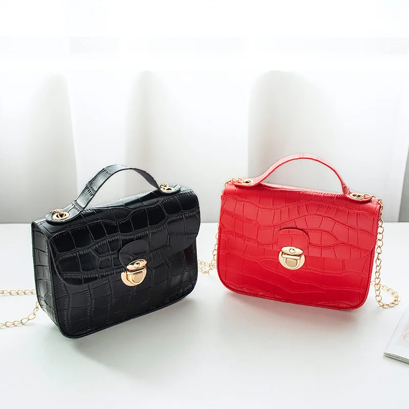

2020 Fashion Women Small Crossbody Bag Classic Crocodile Pattern Shoulder Handbags Lightweight Chain Strap Messenger Purse