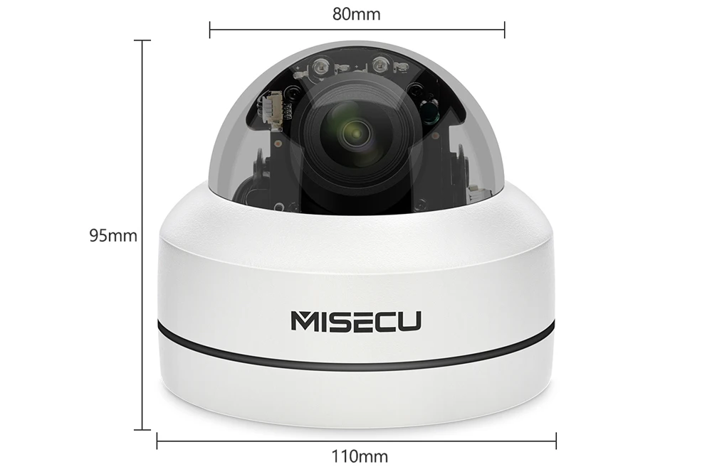 MISECU H.265 1080P PTZ IP камера 4X зум Мини скоростной купол металлический открытый водонепроницаемый 2MP POE CCTV безопасности Onvif P2P IR 40M камера