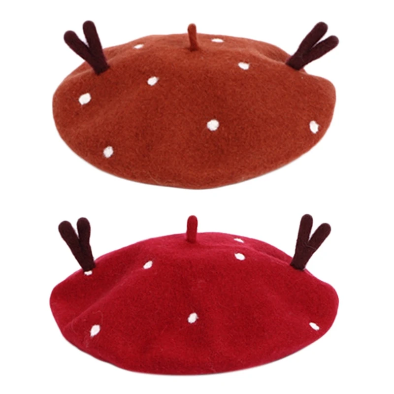 202008-chui  gold line plaid M letter pearl  lady  beret   hat women Leisure painter  hat