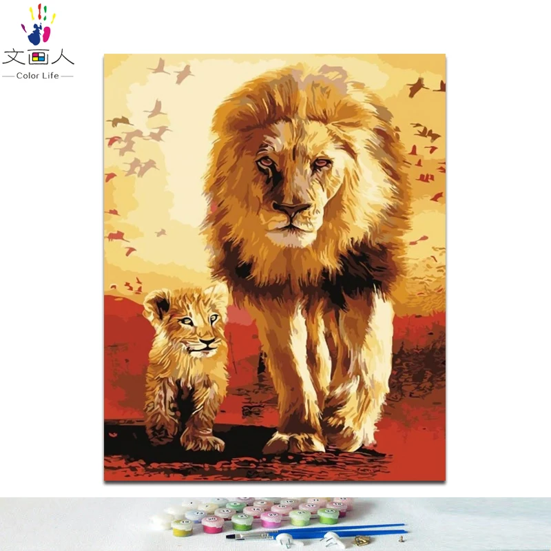 DIY картинки для раскраски по номерам с Симба Король Лев Анимация Рисунок