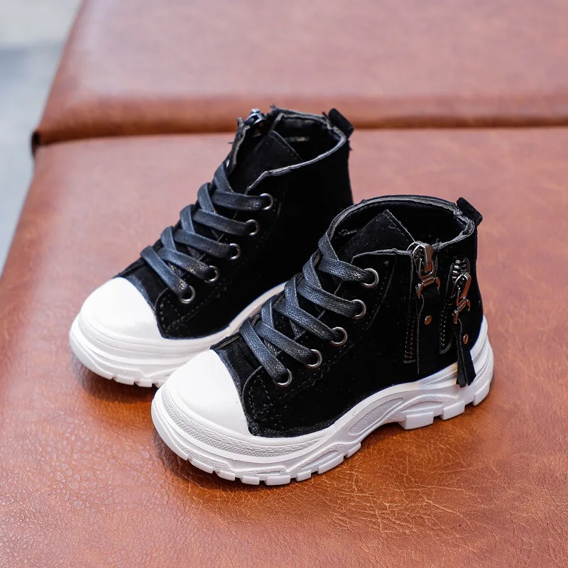 Детская повседневная обувь Осень зима Ботинки Martin модная кожаная для мальчиков