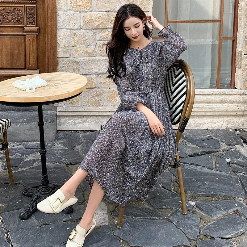 Шифоновое платье рубашка с длинным рукавом Элегантная блузка на шнуровке