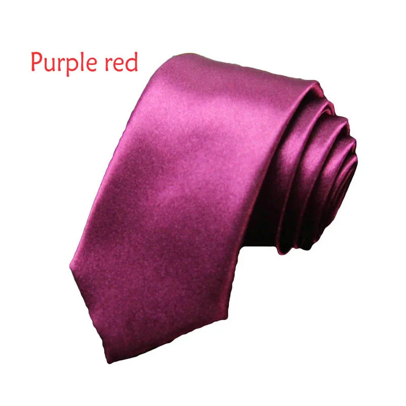 Purple red Модные однотонные шейный галстук Для мужчин узкие галстуки классические нормальный 5 см Neckwqear черный, красный желтый Узкий Тонкий галстук-бабочка для Бизнес Вечерние - Цвет: Purple red