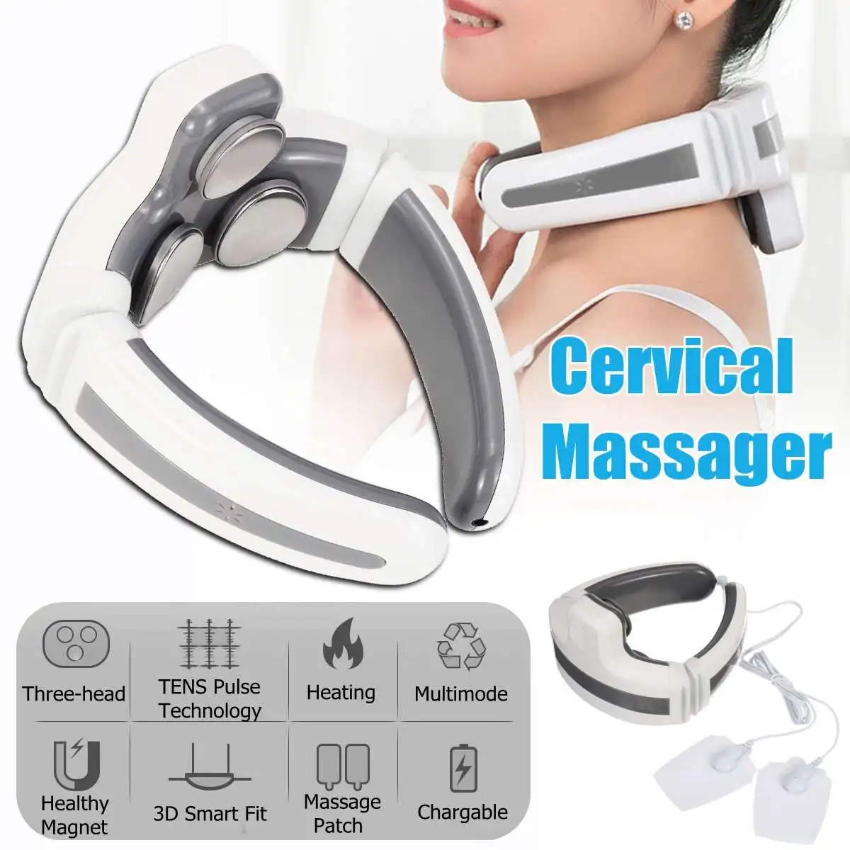 Магнитный импульсный массажер для шеи обезболивающий уход за здоровьем