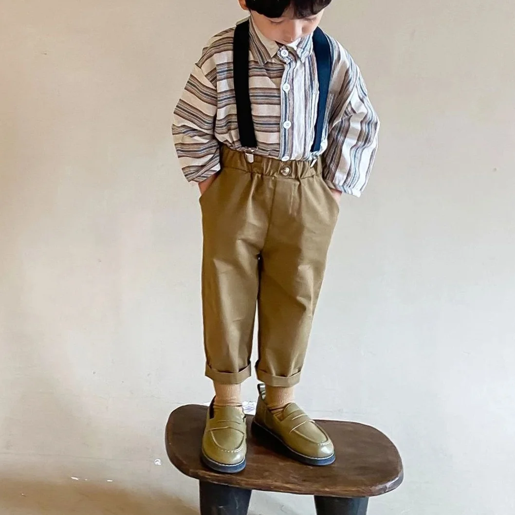 

2021 Child Boy Gentleman Costume Kids Formal Blouse+Pant 2pcs Suit Boys Birthday Clothes Sets For Wedding Party Children Outfits