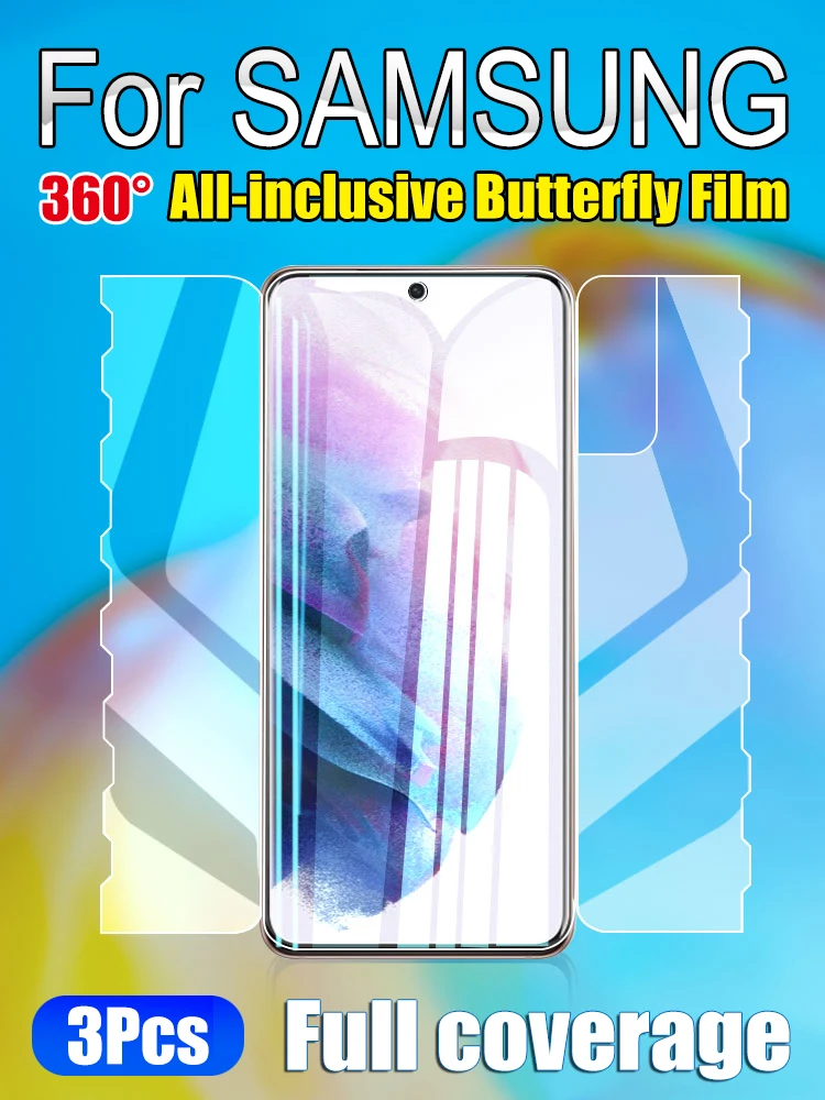 

For Galaxy Note 10 20 Ultra Butterfly Hydrogel Film For Samsung S21 S20 FE Screen Protector S10 Plus Soft Front Back Camera