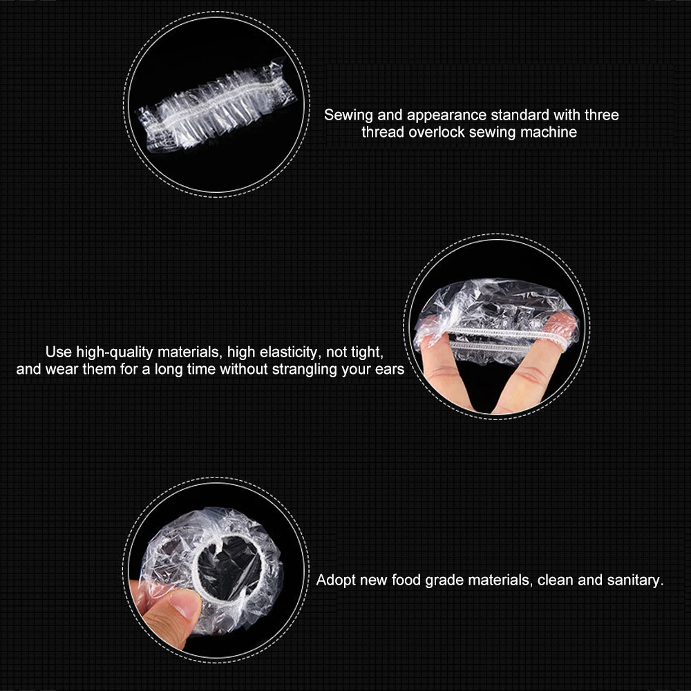 Одноразовые крышки для ушей 100 шт. пластиковые защитные колпачки парикмахерских