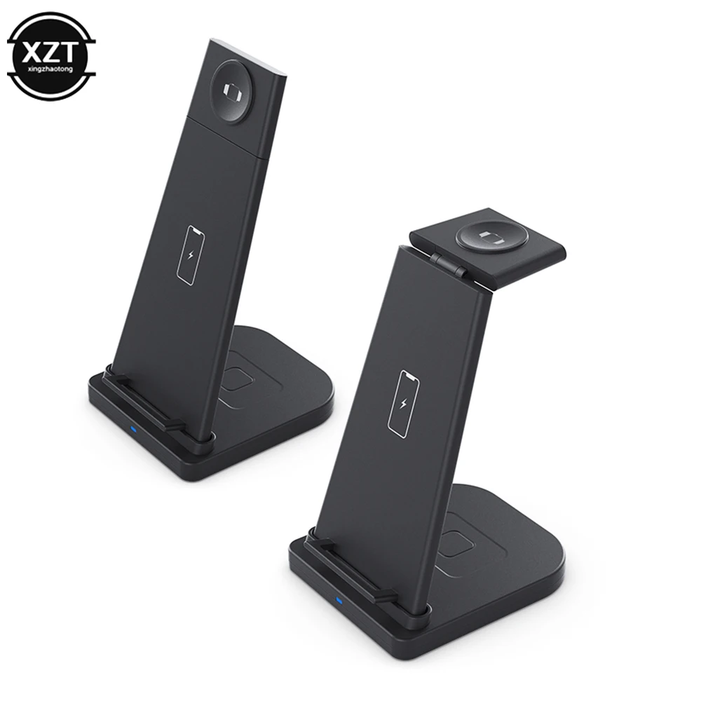 Складная Беспроводная зарядная станция 3 в 1 для iPhone11Pro/Xr/Xs/AirPods гарнитура/iWatch