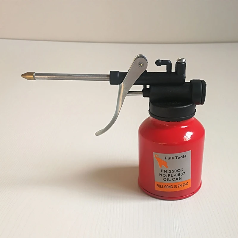 

250ml Oil Can Plastic Hose Refueling Pot High Pressure Oiler Grease Gun Pump Auto Accessories