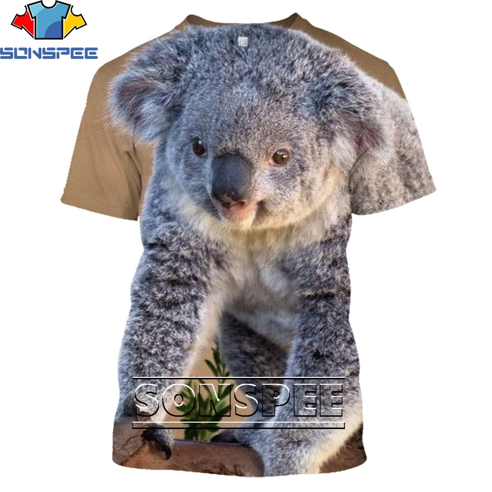 

SONSPEE коала 3D печатающей головки горячий модная повседневная мужская обувь унисекс Мужская Футболка Harajuku с коротким рукавом Уличная одежда ...