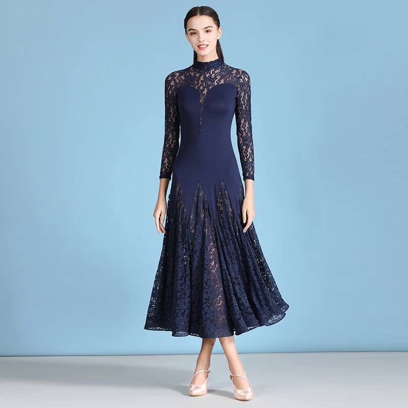 Платья для взрослых синего/желтого цвета конкурсов бальных танцев вальс