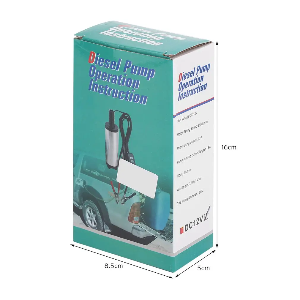 

Diameter 38MM Electric Submersible Pump 12V Mini Oil Water Pump Transfer Car Vehicle 12L/Min Aluminium Alloy Belt Filter Net