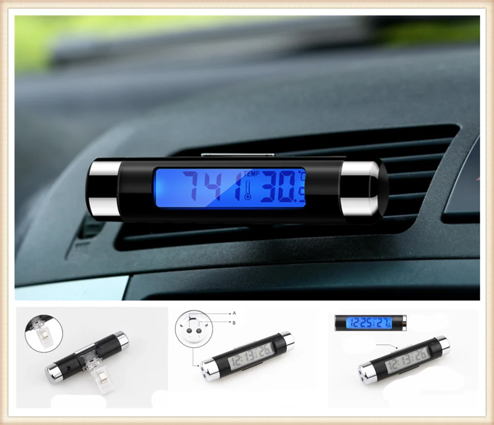 Универсальные автомобильные аксессуары часы термометр цифровой дисплей для Honda