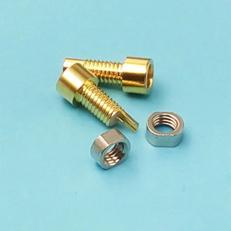 2 sets Универсальный MMCX гнездовой разъем для наушников Shure съемный чистый медь позолоченный штырь с винтами DIY наушники - Цвет: 2 sets