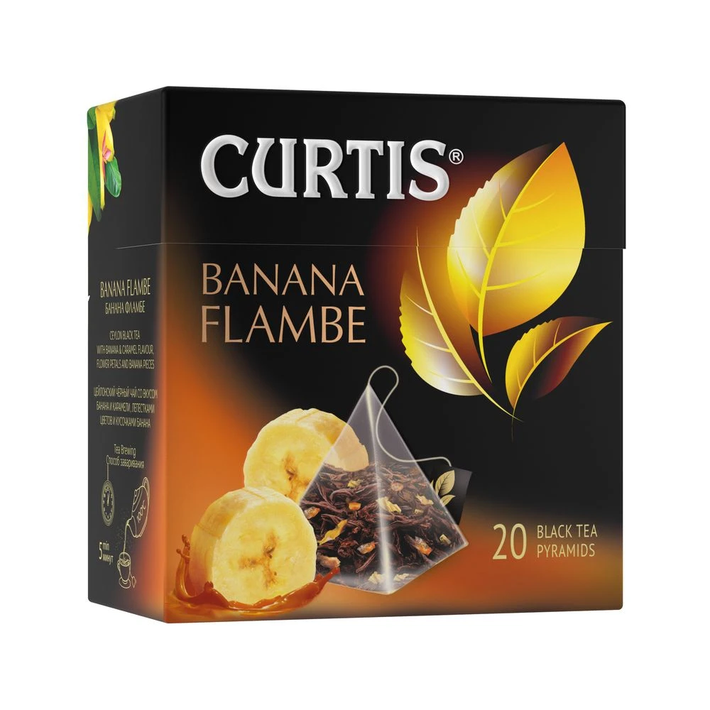 Чай черный в пирамидках CURTIS &quotBanana Flambe&quot 20 шт фруктовый ароматизированный |