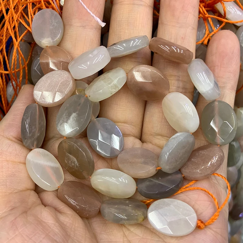 

Natural Sunstone Stone Beads 15'' Oval DIY Loose Spacer Beads For Jewelry Making Women Men Beads Bracelet Necklace Earring Gift