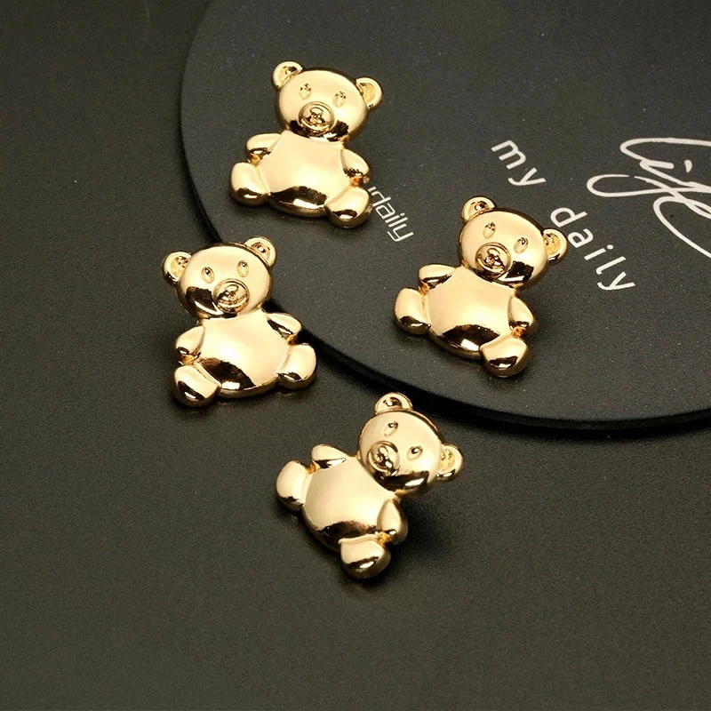 

10 Pcs/Set，20mm，Gold metal buttons，Sewing Scrapbook Clothing crafts Gift DIY,High quality Alloy bear button