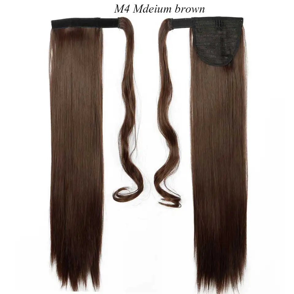 medium brown S-noilite, накладные волосы, конский хвост, длинные прямые волосы, синтетические волосы, 2" 26", шиньон, заколка в конский хвост, 10 цветов - Цвет: medium brown