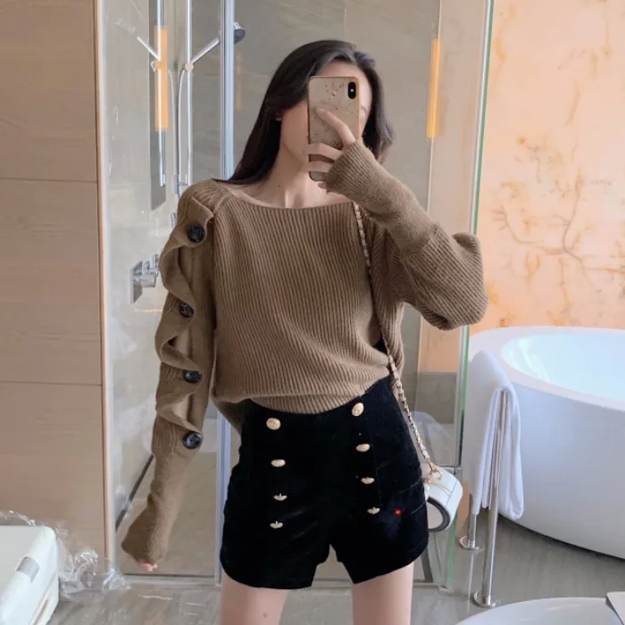 Свободный свитер в повседневном стиле женские пуловеры сезон осень-зима вязаные