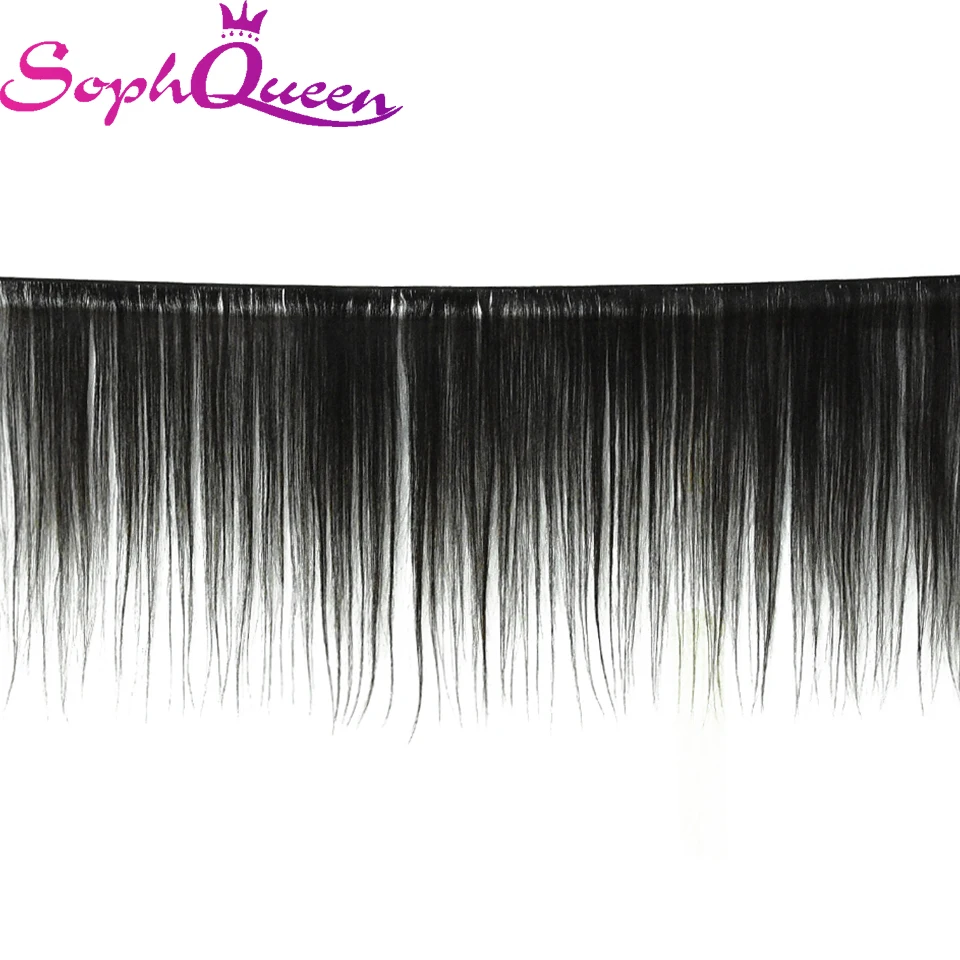 Soph queen Волосы бразильские прямые волосы пучки с фронтальной remy волосы переплетения пучки человеческих волос пучки с закрытием