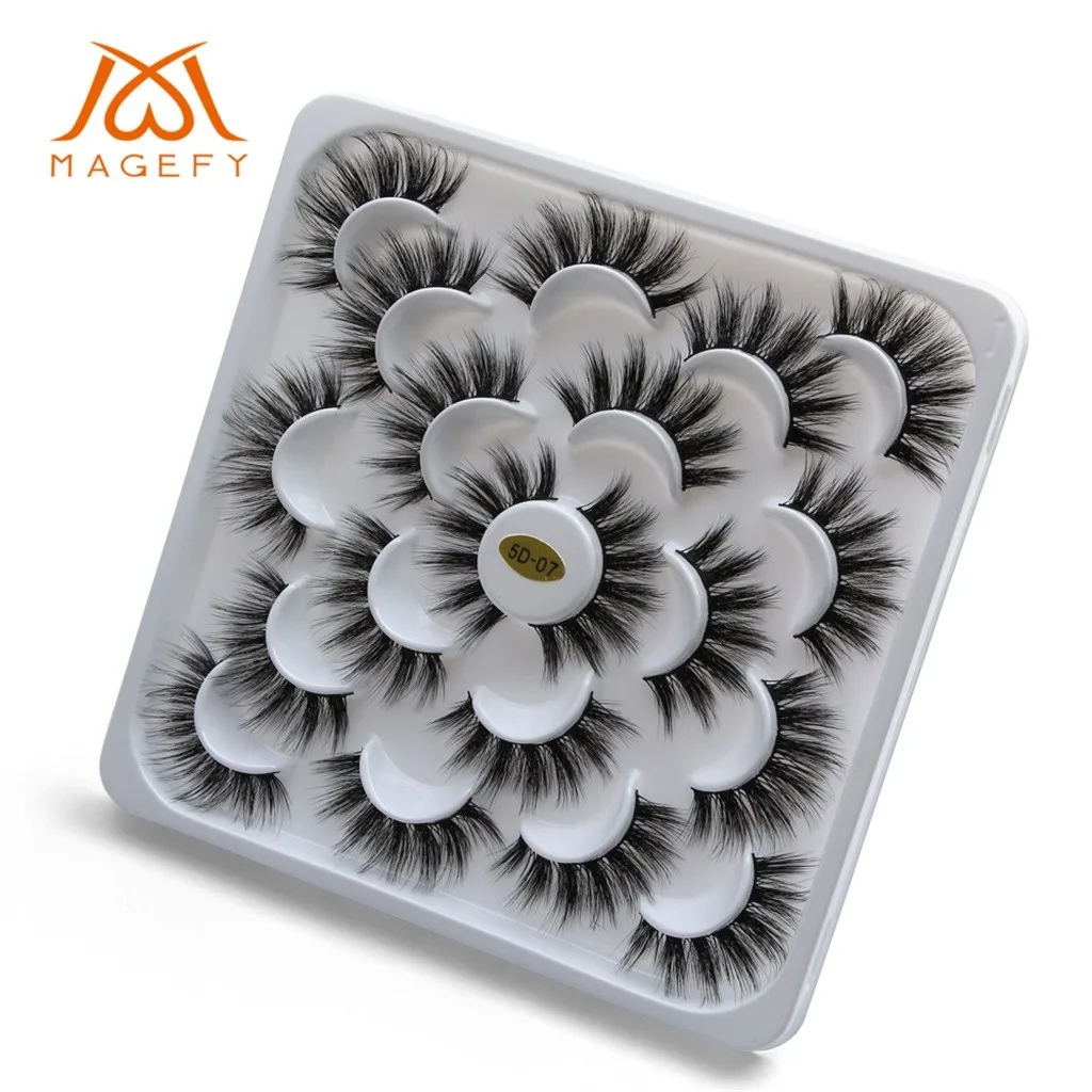 10 пар 5D норковые ресницы натуральные накладные драматический объем Макияж