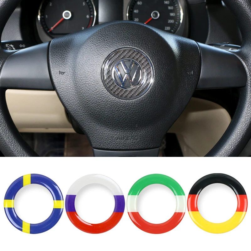 Наклейка на руль автомобиля с немецким флагом эмблема для Volkswagen VW POLO BEETLE TOURAN TOUAREG