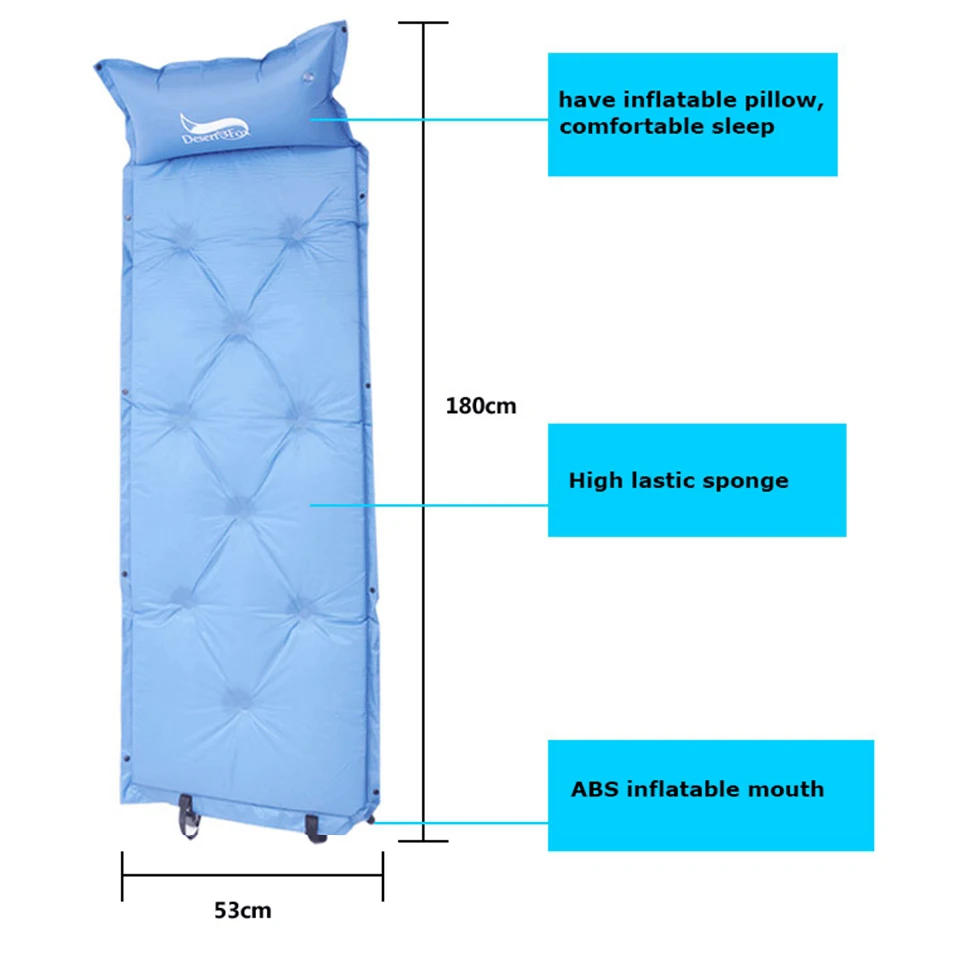 Длина 180 мм Ширина 53 см самонадувающиеся туристические коврики с подушкой