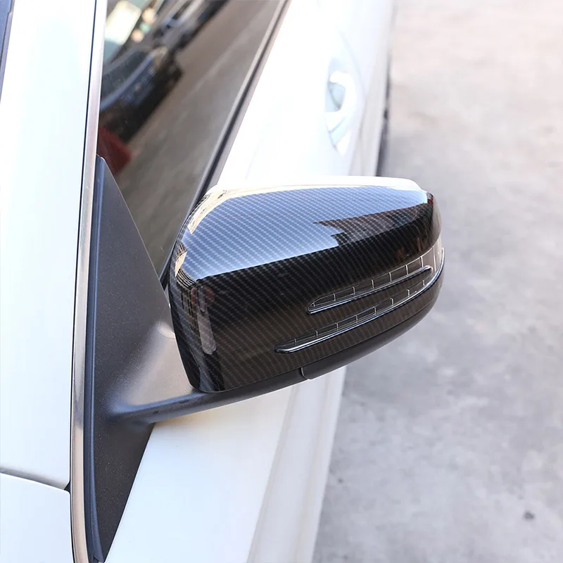 2pcs Carbon Fiber Side Rearview Mirror Cap Cover Trim for Mercedes Benz A B C E GLA Class W204 W212 ABS Plastic Car Accessories |